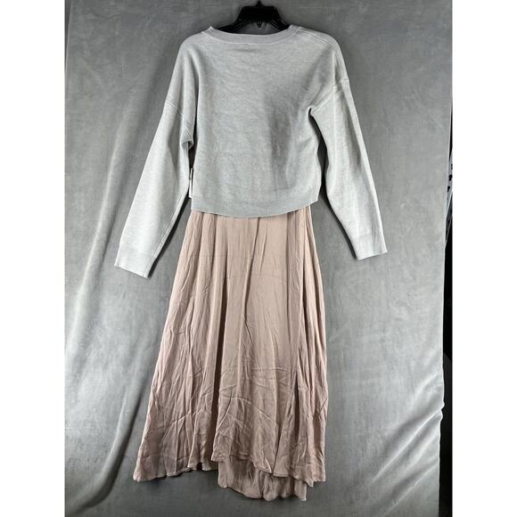 The Gemini Twofer Sweater + Dress Set Size Medium Grey Pink - Picture 4 of 11